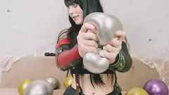 Play Tifa Lockhart from Final Fantasy in Skin-Tight Uniform Gets Naughty with Inflatable Toys
